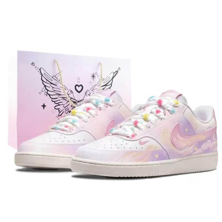 Nike Nike Court Vision Skateboard Shoes Women's Low Top White/Pink