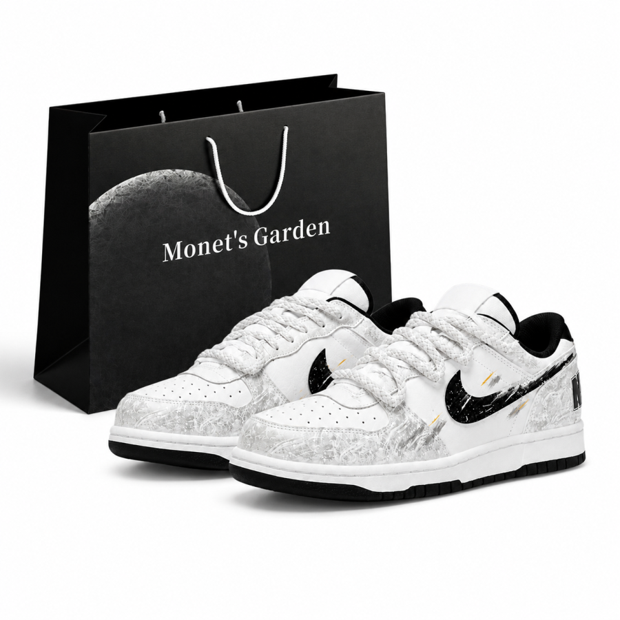 Nike Nike Big Skateboard Shoes Unisex Low Top Black White Gray Color Block