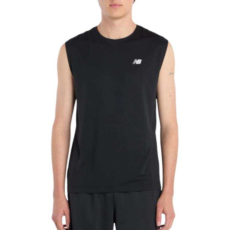 New Balance New Balance Tank Tops Men's Black Crew Neck Moderate