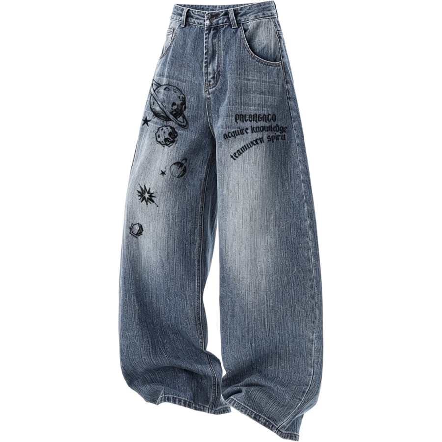 PAL ONGACO Jeans Unisex Moderate Wide Leg Pants