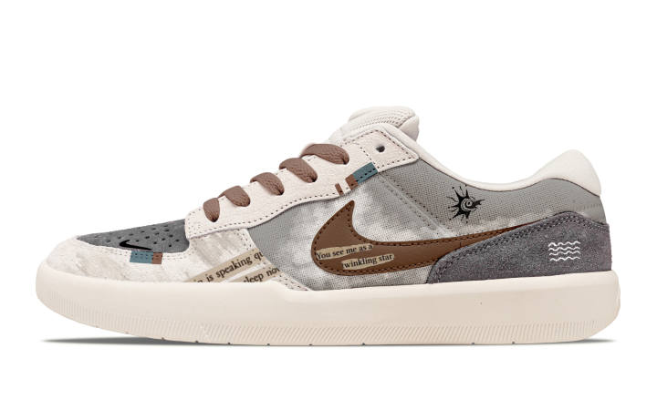Nike Nike SB Force 58 Skateboard Shoes Men's Low Top Beige/Gray . Brown