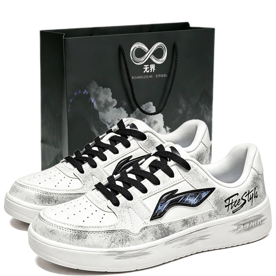 Li-Ning Li Ning January 1.0 Skateboard Shoes Men's Low Top White Black