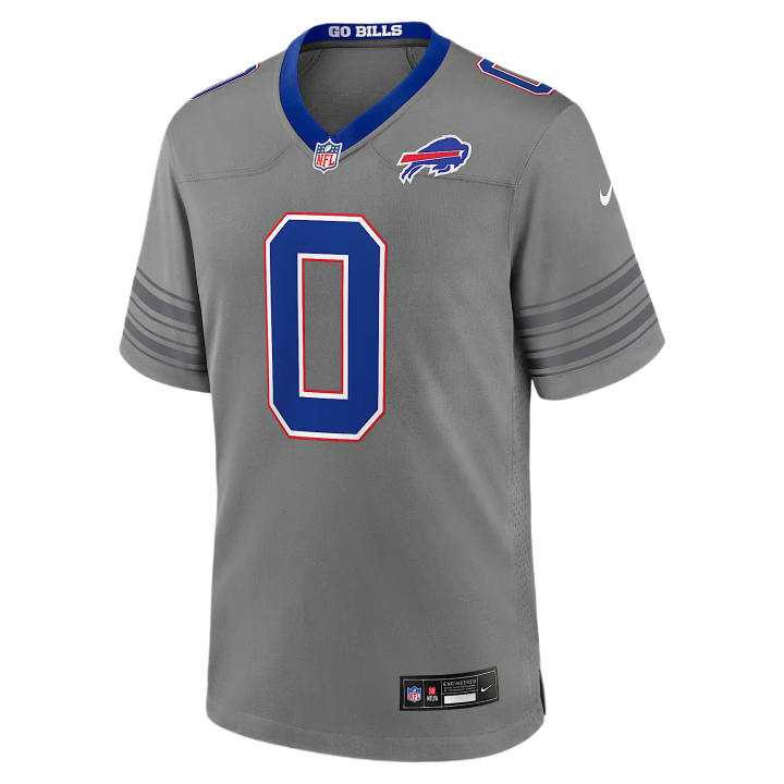 Nike Nike NFL Rugby Jerseys Men's Gray V Neck Moderate