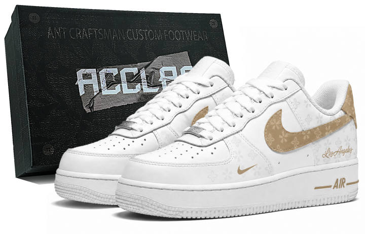 Nike Nike Air Force 1 Skateboard Shoes Unisex Low Top White/Gold