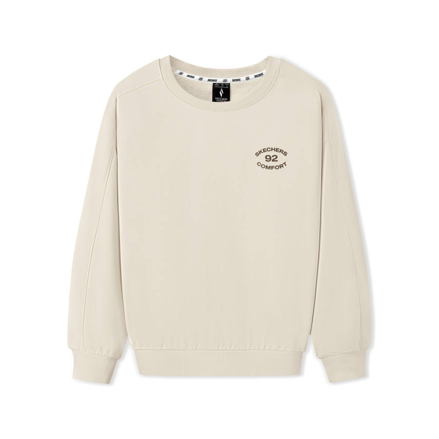 Skechers Sweatshirts Unisex 001J Ivory White Crew Neck Moderate