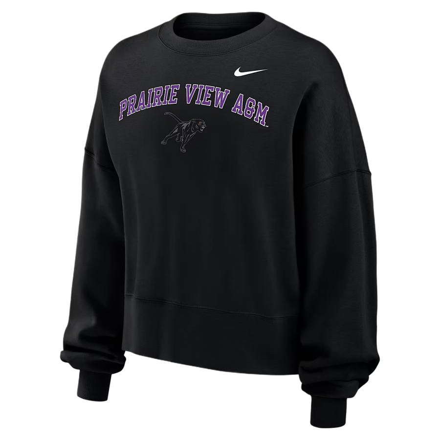 Nike Nike College Sweatshirts Women's Black Crew Neck Moderate