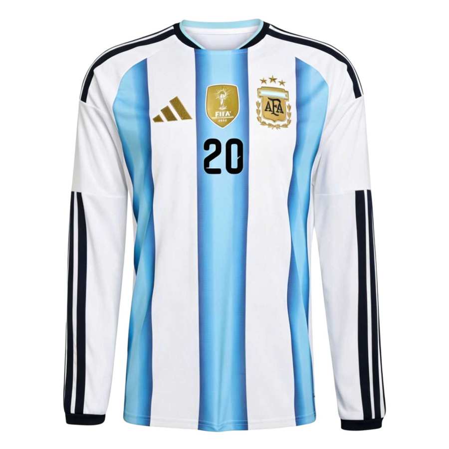 Adidas Adidas Argentina National Team Soccer Jerseys Men's White/Snow Crystal Blue/Light Blue Crew Neck Moderate