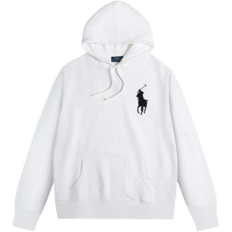 Polo Ralph Lauren Big Pony Sweatshirts Men's White Hooded Non Detachable Moderate