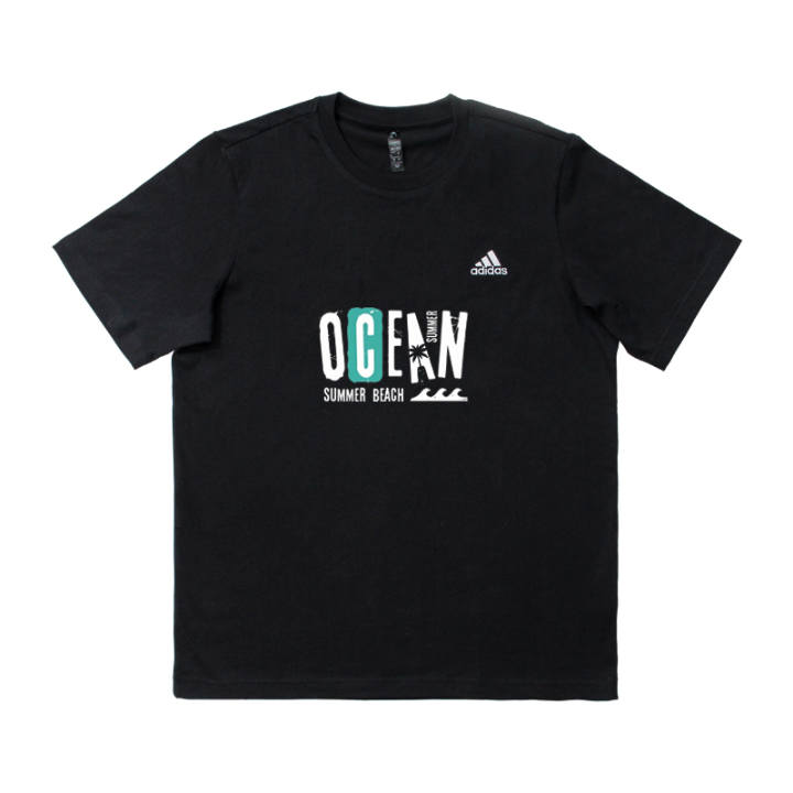 Adidas Adidas T Shirts Men's Black Crew Neck Moderate