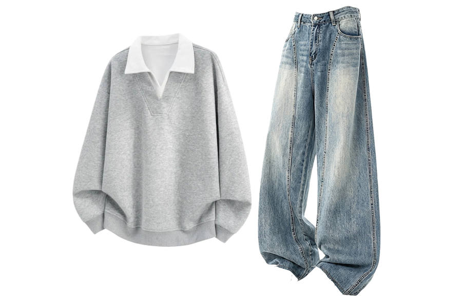 GWAF GWAF Sweatshirt Sets Unisex V Neck Moderate
