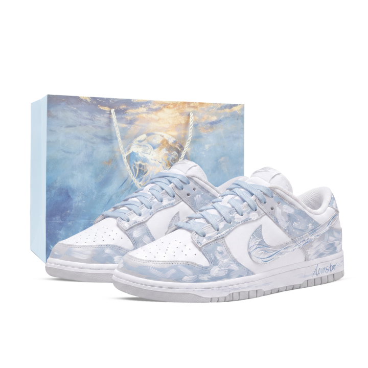 Nike Nike Dunk Skateboard Shoes Unisex Low Top White/Black/Gray/Blue