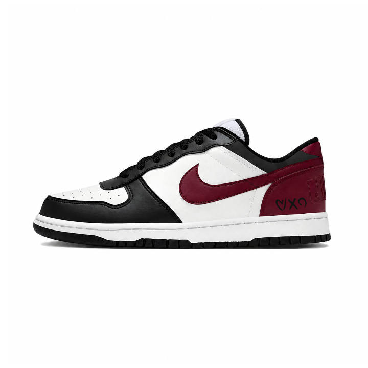 Nike Nike Big Low Lux Skateboard Shoes Men's Low Top White Black Red Color Block Patchwork