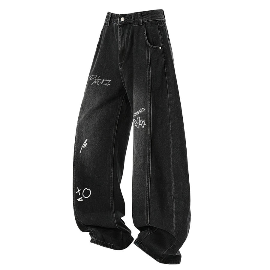 PAL ONGACO Jeans Unisex Thickened And Fleece Lined Straight Fit Pants