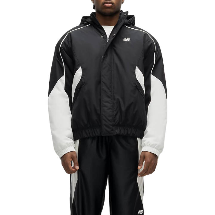 New Balance New Balance Jackets Men's Black Hooded Non Detachable Moderate Straight Fit