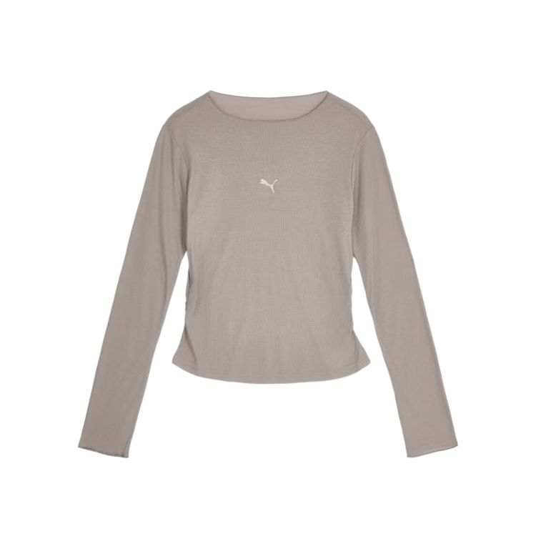 PUMA T Shirts Women's Light Taupe Crew Neck Moderate