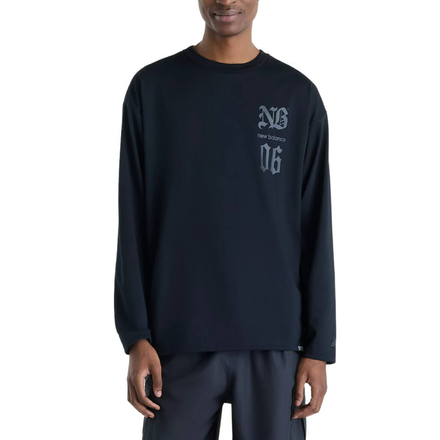 New Balance New Balance NB Sport Quick Dry T Shirts Men's Black Crew Neck Moderate Straight Fit