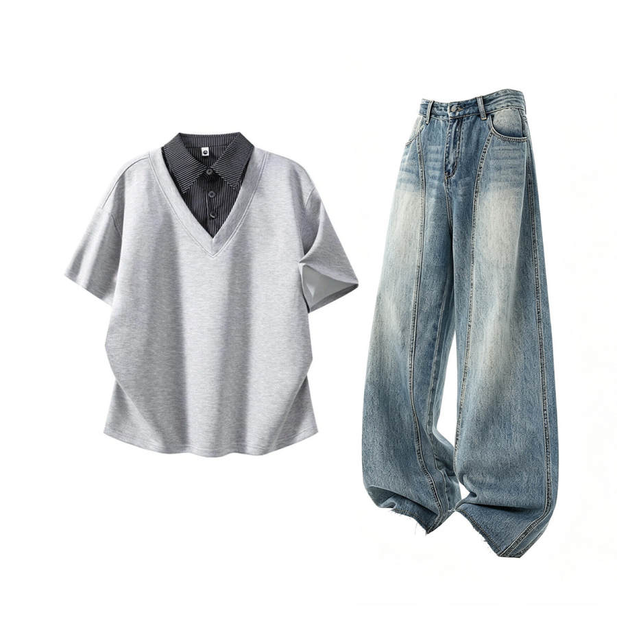GWAF Casual Sportswear Unisex Shirt Collar Moderate