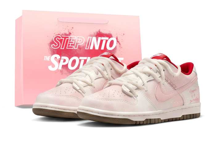 Nike Nike Dunk Skateboard Shoes Unisex Low Top Beige , White , Pink , Red