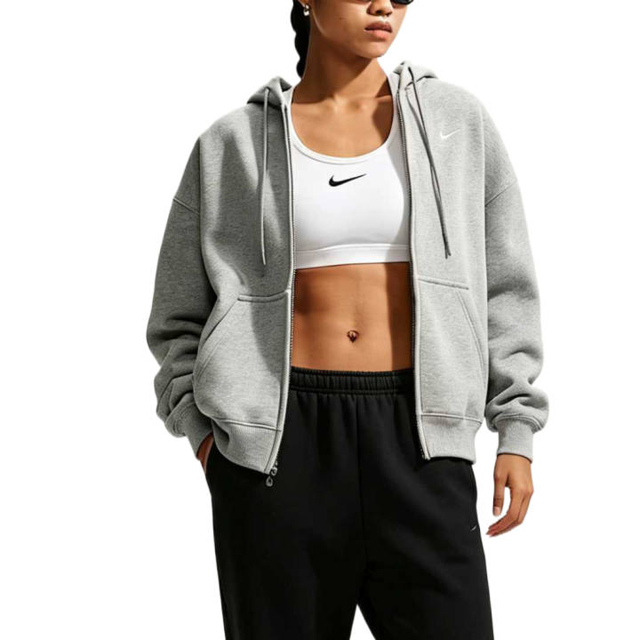 Nike Nike Sweatshirts Women's Dark Gray/Sail White Hooded Non Detachable Moderate