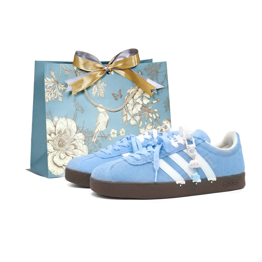 Adidas Adidas VL COURT 2.0 Skateboard Shoes Unisex Low Top Blue/White