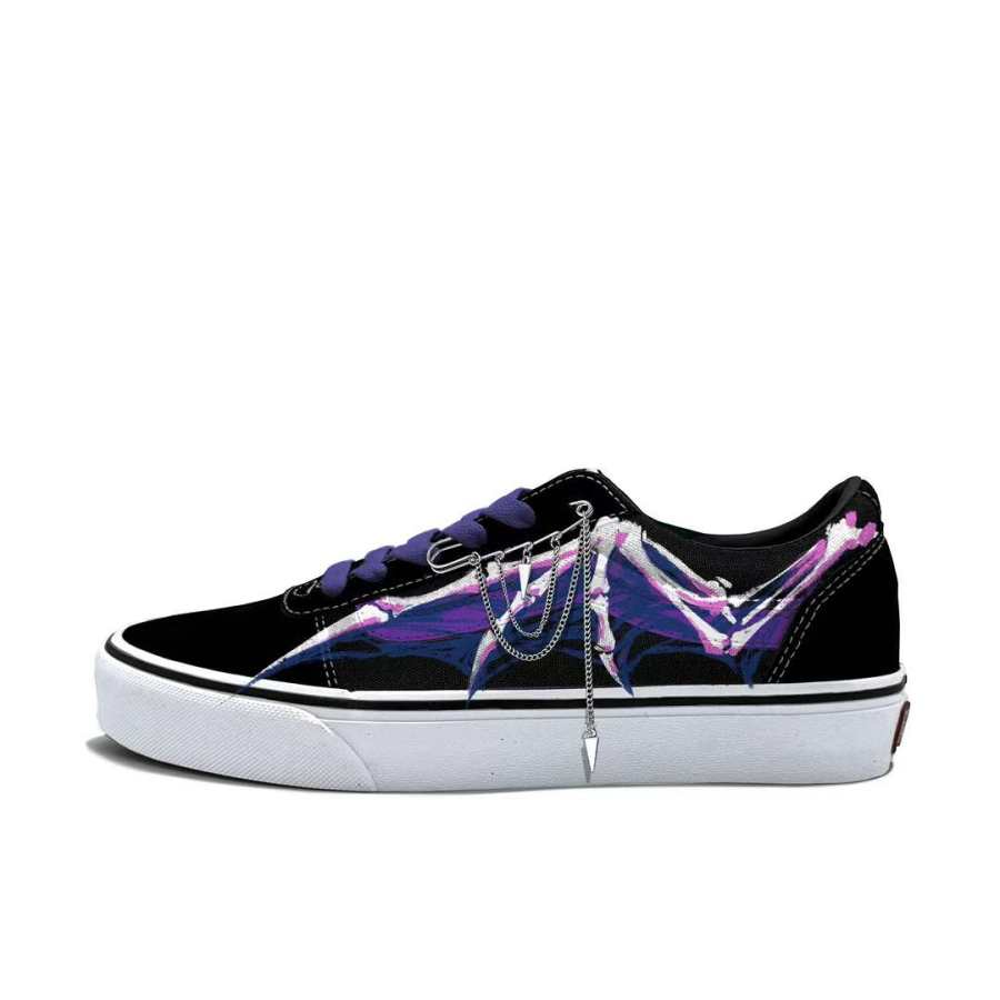 Vans Ward Skateboard Shoes Men's Low Top Black/Purple/Blue/White/Pink