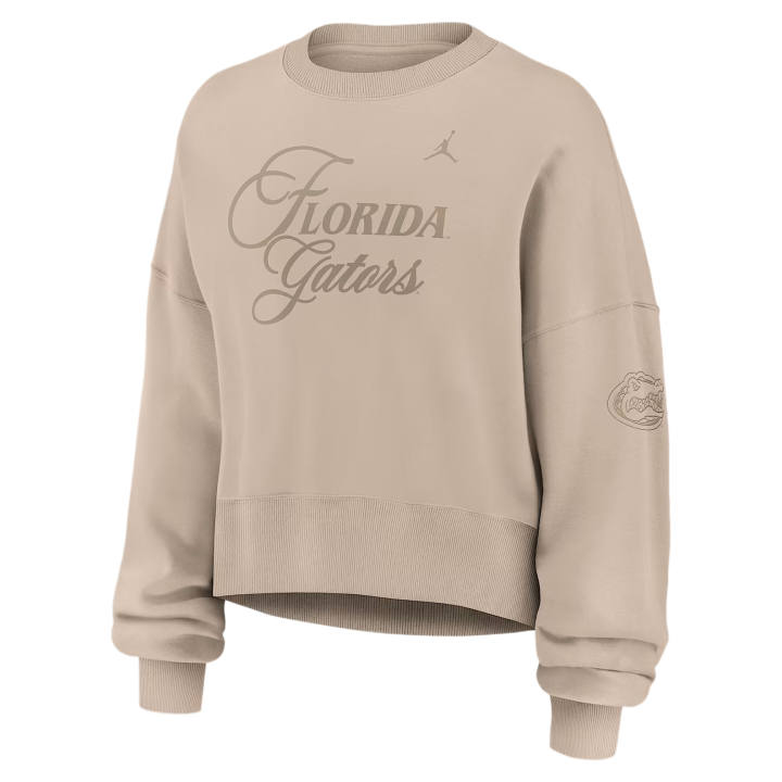 Jordan Jordan College Dri FIT Sweatshirts Women's Tan/Beige Crew Neck Moderate