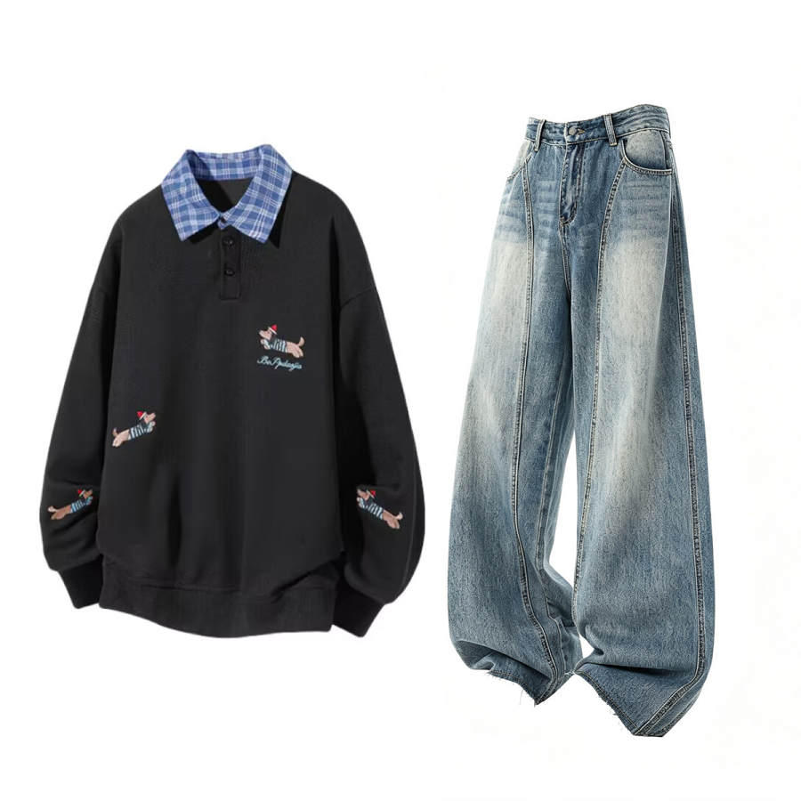 GWAF GWAF Sweatshirt Sets Unisex Lapel Moderate