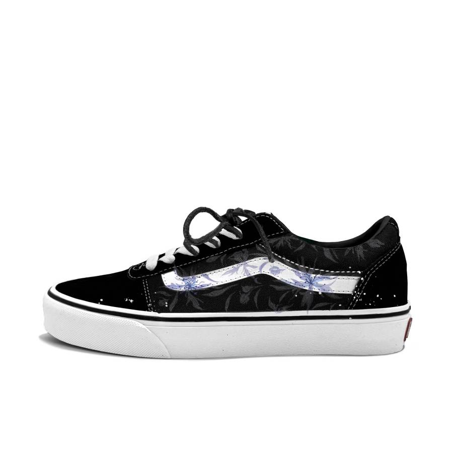 Vans Ward Skateboard Shoes Women's Low Top Black/Purple/Gray/White/Blue