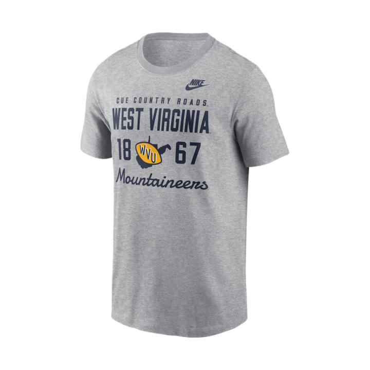 Nike Nike College T Shirts Men's Gray Heather Crew Neck