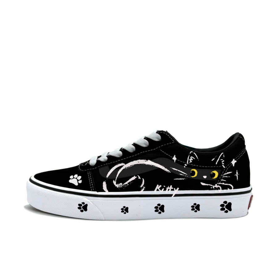 Vans Ward Skateboard Shoes Men's Low Top Black/White/Yellow