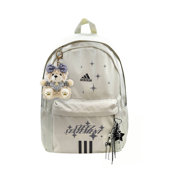 Adidas Adidas Fabric 3 Bears Backpack Unisex Light Gray & Black