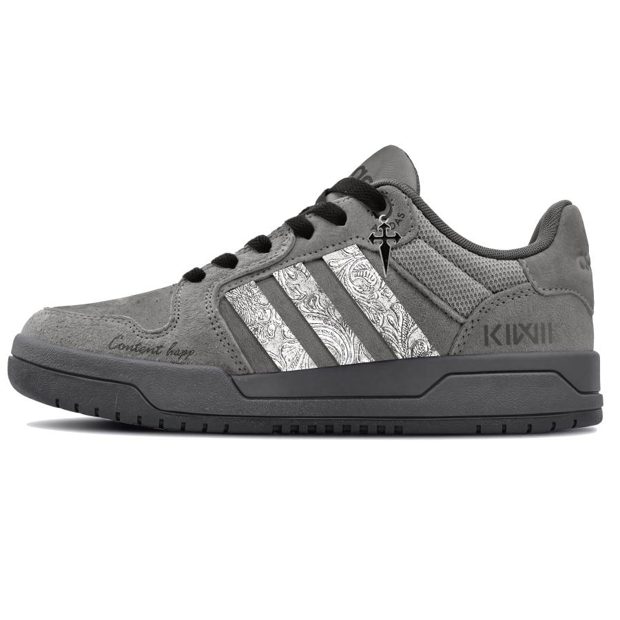 Adidas Adidas ENTRAP Skateboard Shoes Unisex Low Top Gray Black Silver Color Block