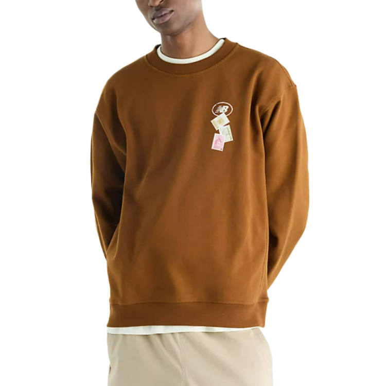 New Balance New Balance Sweatshirts Men's Breakfast Tea Crew Neck Moderate Straight Fit