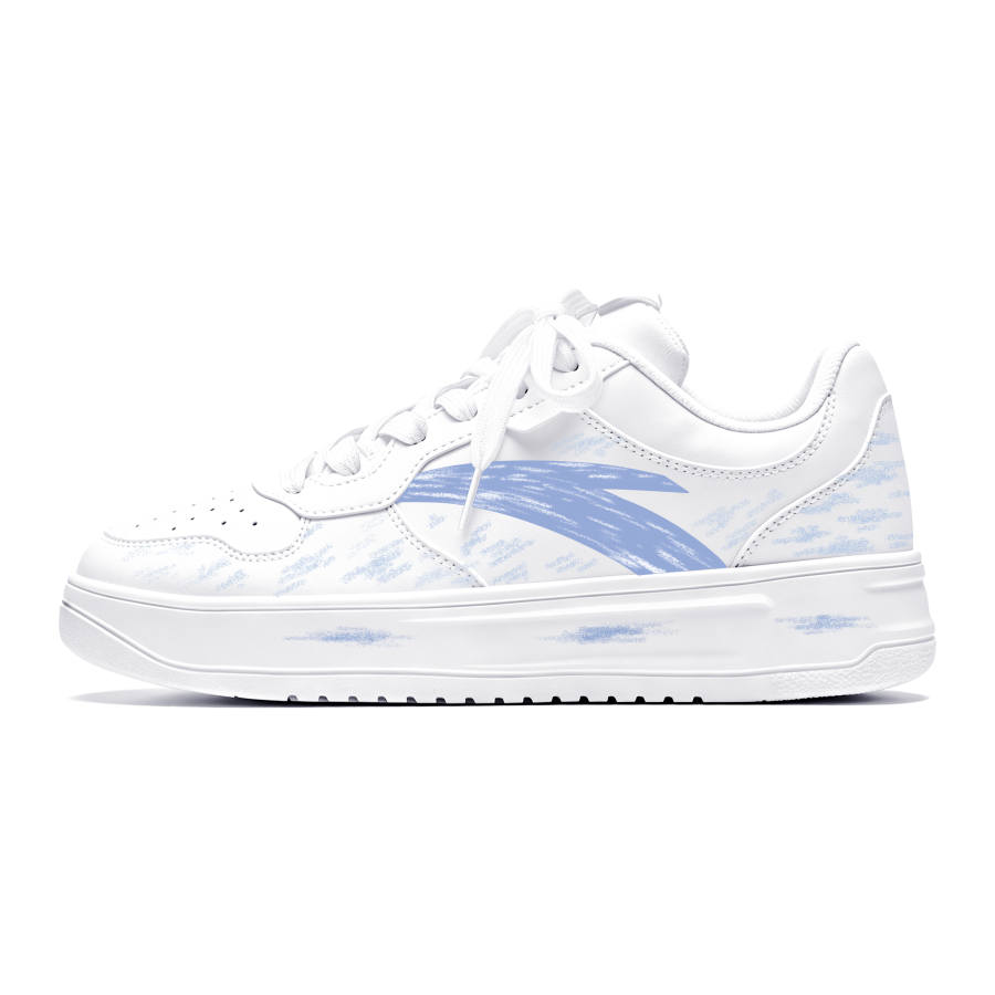 ANTA Easy Skateboard Shoes Unisex Low Top White & Blue
