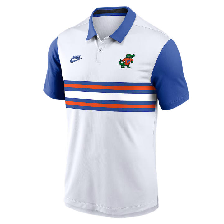 Nike Nike Dri Fit College Polo Shirts Men's White/Royal Blue Polo Collar Moderate