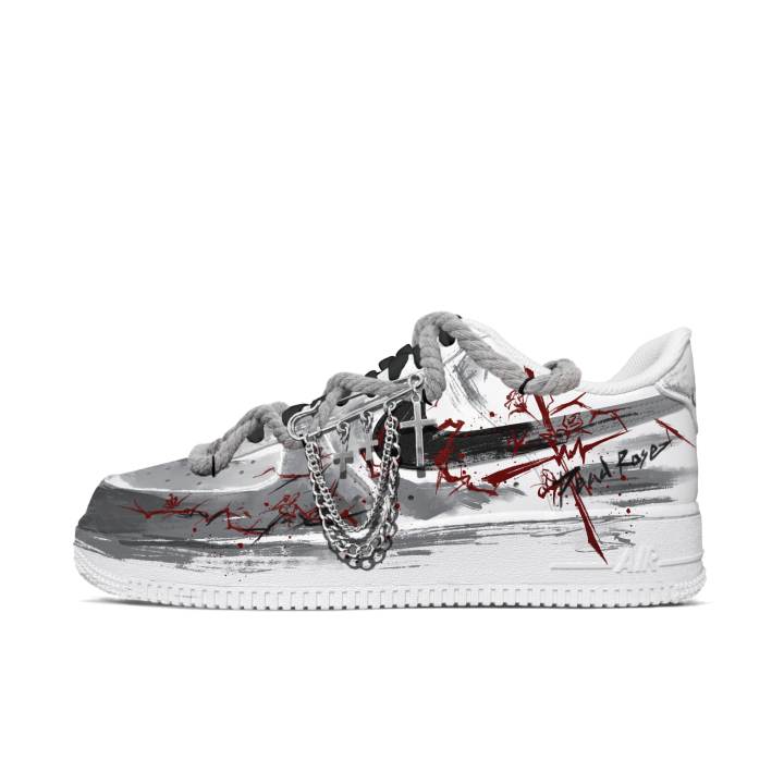 Nike Nike Air Force 1 Skateboard Shoes Men's Low Top Gray/White/Red