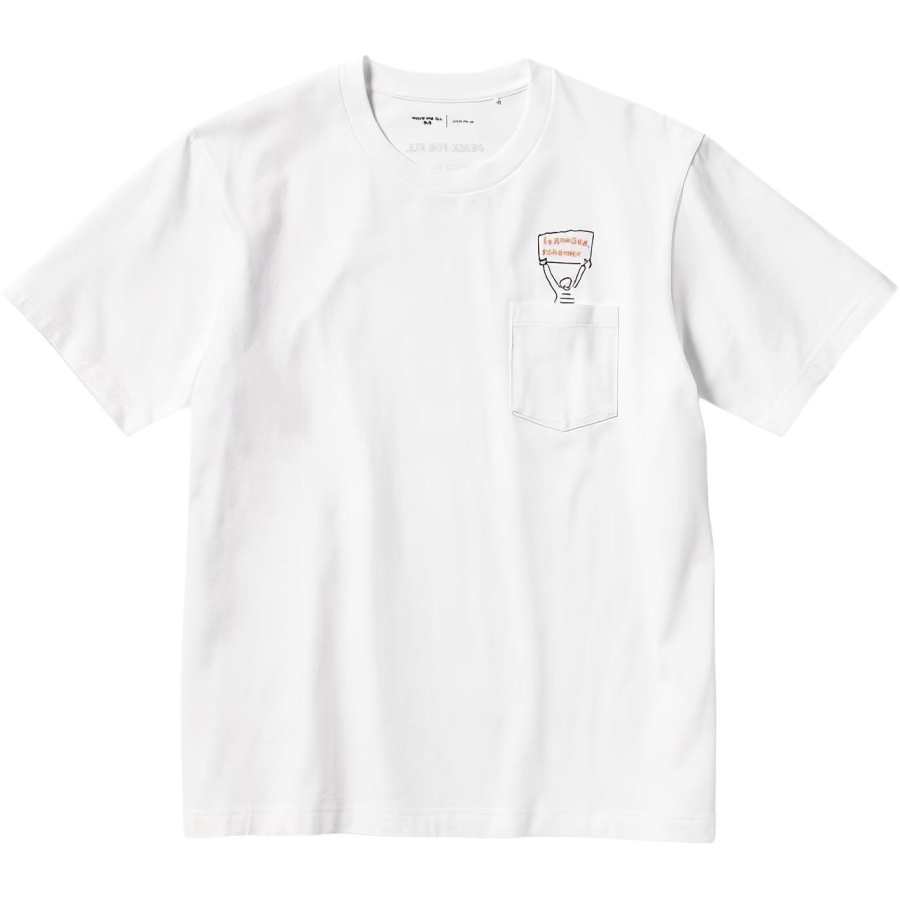 UNIQLO T Shirts Unisex White Crew Neck Moderate