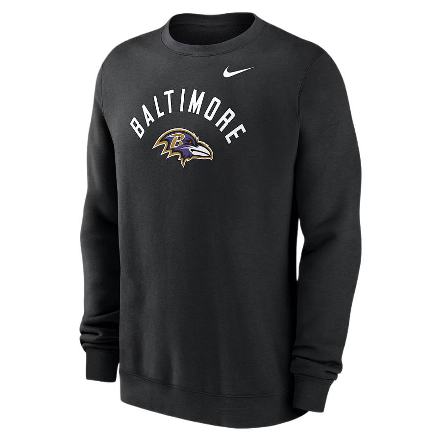 Nike Nike Club Sweatshirts Men's Black Crew Neck Moderate
